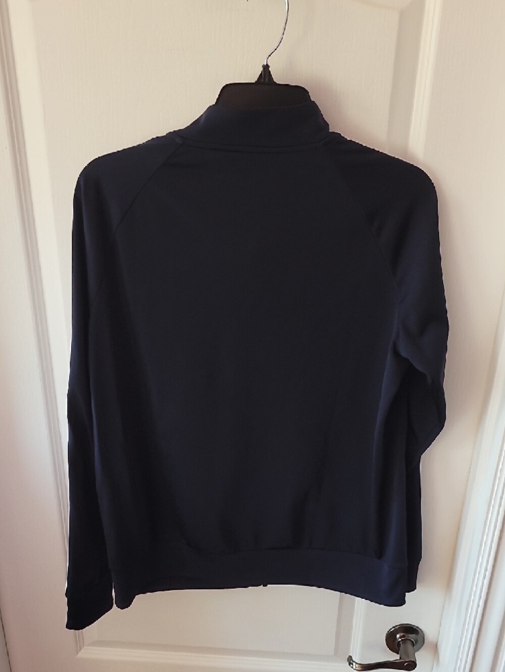 adidas Navy Track Jacket with White Stripes - Picture 6 of 7